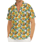 Yellow Watercolor Rose Print Men's Deep V-Neck Shirt