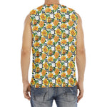 Yellow Watercolor Rose Print Men's Fitness Tank Top