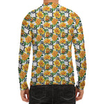 Yellow Watercolor Rose Print Men's Long Sleeve Rash Guard