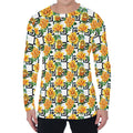 Yellow Watercolor Rose Print Men's Long Sleeve T-Shirt
