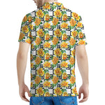 Yellow Watercolor Rose Print Men's Polo Shirt