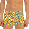 Yellow Watercolor Rose Print Men's Short Boxer Briefs