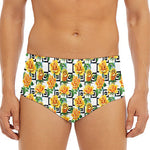 Yellow Watercolor Rose Print Men's Triangle Swim Briefs