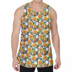Yellow Watercolor Rose Print Men's Velvet Tank Top