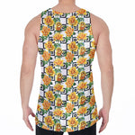 Yellow Watercolor Rose Print Men's Velvet Tank Top