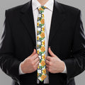 Yellow Watercolor Rose Print Necktie