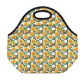 Yellow Watercolor Rose Print Neoprene Lunch Bag