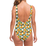 Yellow Watercolor Rose Print One Piece Swimsuit