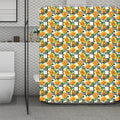 Yellow Watercolor Rose Print Polyester Shower Curtain