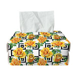 Yellow Watercolor Rose Print Rectangle Tissue Box Cover