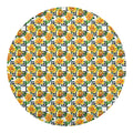 Yellow Watercolor Rose Print Round Blanket