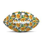 Yellow Watercolor Rose Print Rugby Ball