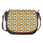 Yellow Watercolor Rose Print Saddle Bag