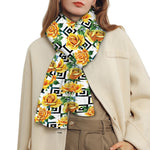 Yellow Watercolor Rose Print Scarf