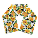 Yellow Watercolor Rose Print Scarf