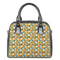 Yellow Watercolor Rose Print Shoulder Handbag