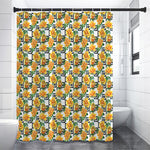 Yellow Watercolor Rose Print Shower Curtain