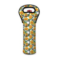 Yellow Watercolor Rose Print Single Neoprene Wine Tote