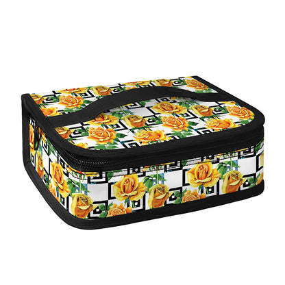 Yellow Watercolor Rose Print Small Lunch Bag