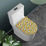 Yellow Watercolor Rose Print Toilet Lid Cover