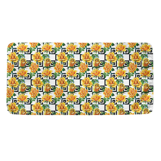 Yellow Watercolor Rose Print Towel