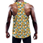 Yellow Watercolor Rose Print Training Tank Top