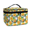 Yellow Watercolor Rose Print Travel Makeup Bag