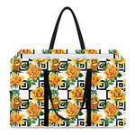 Yellow Watercolor Rose Print Utility Tote Bag