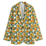 Yellow Watercolor Rose Print Women's Blazer