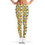 Yellow Watercolor Rose Print Women's Leggings