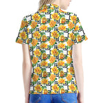 Yellow Watercolor Rose Print Women's Polo Shirt