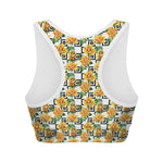 Yellow Watercolor Rose Print Women's Sports Bra