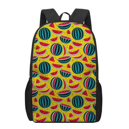 Yellow Watermelon Pieces Pattern Print 17 Inch Backpack
