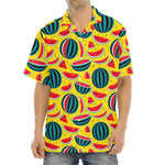 Yellow Watermelon Pieces Pattern Print Aloha Shirt