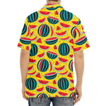 Yellow Watermelon Pieces Pattern Print Aloha Shirt