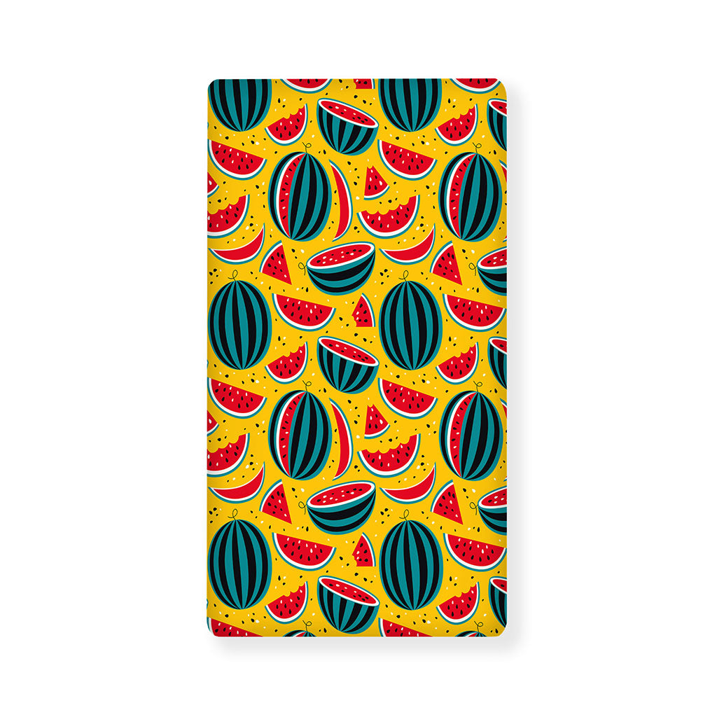 Yellow Watermelon Pieces Pattern Print Baby Crib Sheet