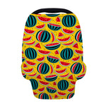 Yellow Watermelon Pieces Pattern Print Baby Seat Cover