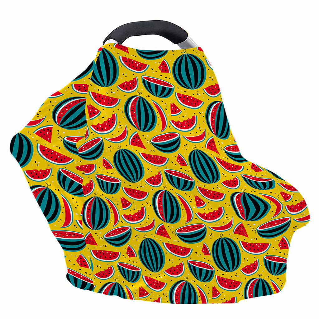 Yellow Watermelon Pieces Pattern Print Baby Seat Cover