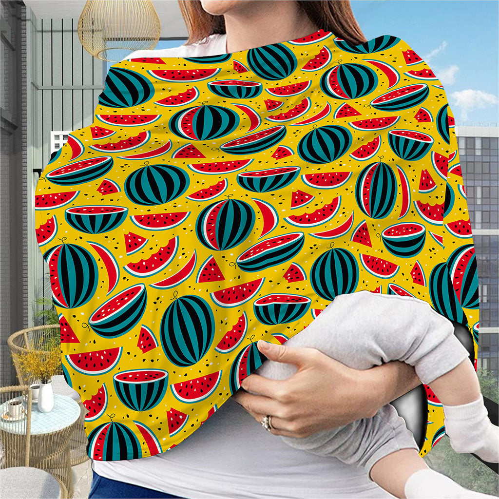Yellow Watermelon Pieces Pattern Print Baby Seat Cover
