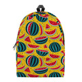 Yellow Watermelon Pieces Pattern Print School Backpack