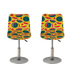 Yellow Watermelon Pieces Pattern Print Bar Stool Covers