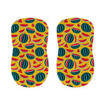 Yellow Watermelon Pieces Pattern Print Bar Stool Covers
