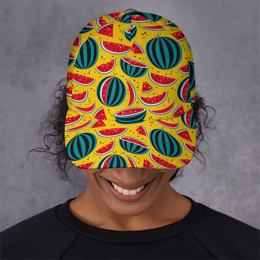 Yellow Watermelon Pieces Pattern Print Baseball Cap