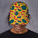 Yellow Watermelon Pieces Pattern Print Baseball Cap