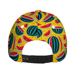 Yellow Watermelon Pieces Pattern Print Baseball Cap