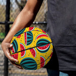 Yellow Watermelon Pieces Pattern Print Basketball