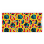 Yellow Watermelon Pieces Pattern Print Beach Towel