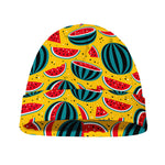 Yellow Watermelon Pieces Pattern Print Beanie
