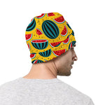 Yellow Watermelon Pieces Pattern Print Beanie