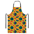 Yellow Watermelon Pieces Pattern Print Bib Apron With Pocket